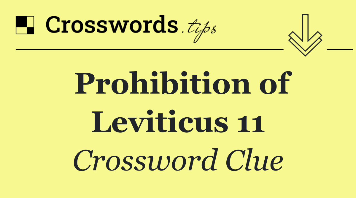 Prohibition of Leviticus 11