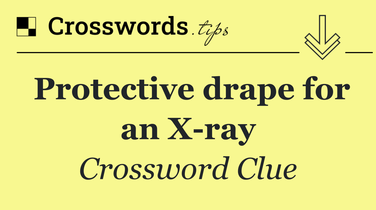 Protective drape for an X ray