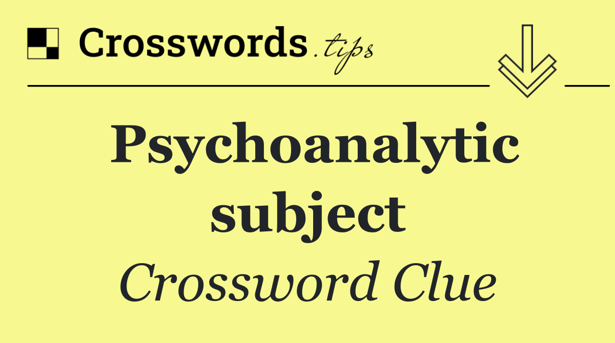Psychoanalytic subject