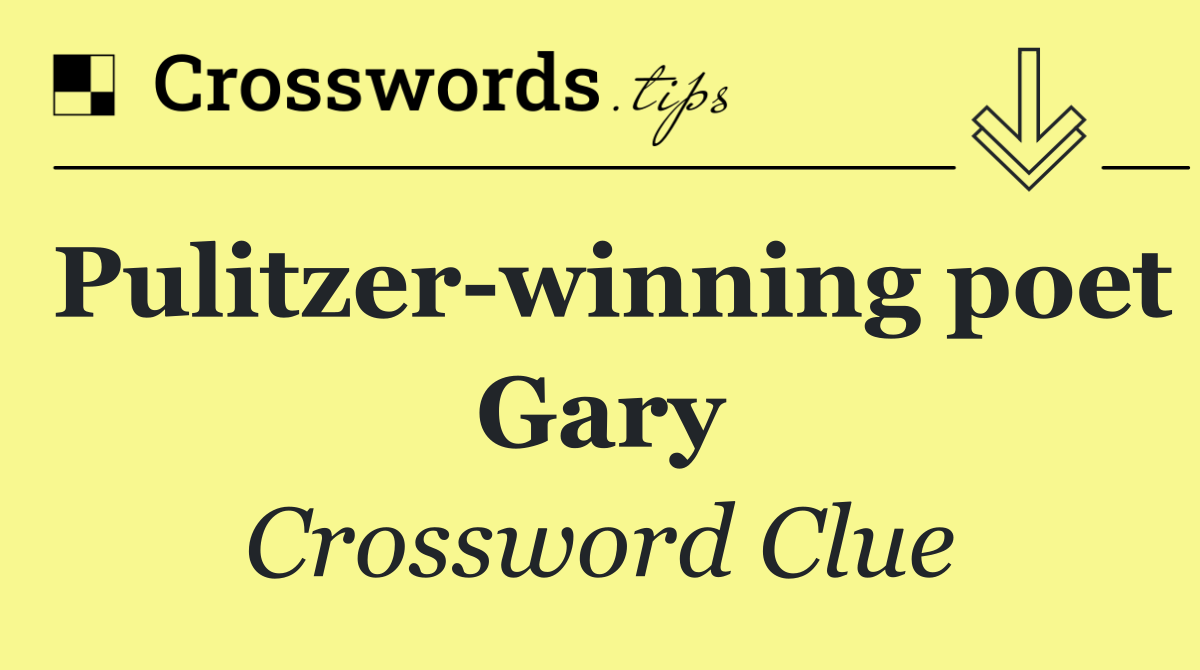 Pulitzer winning poet Gary