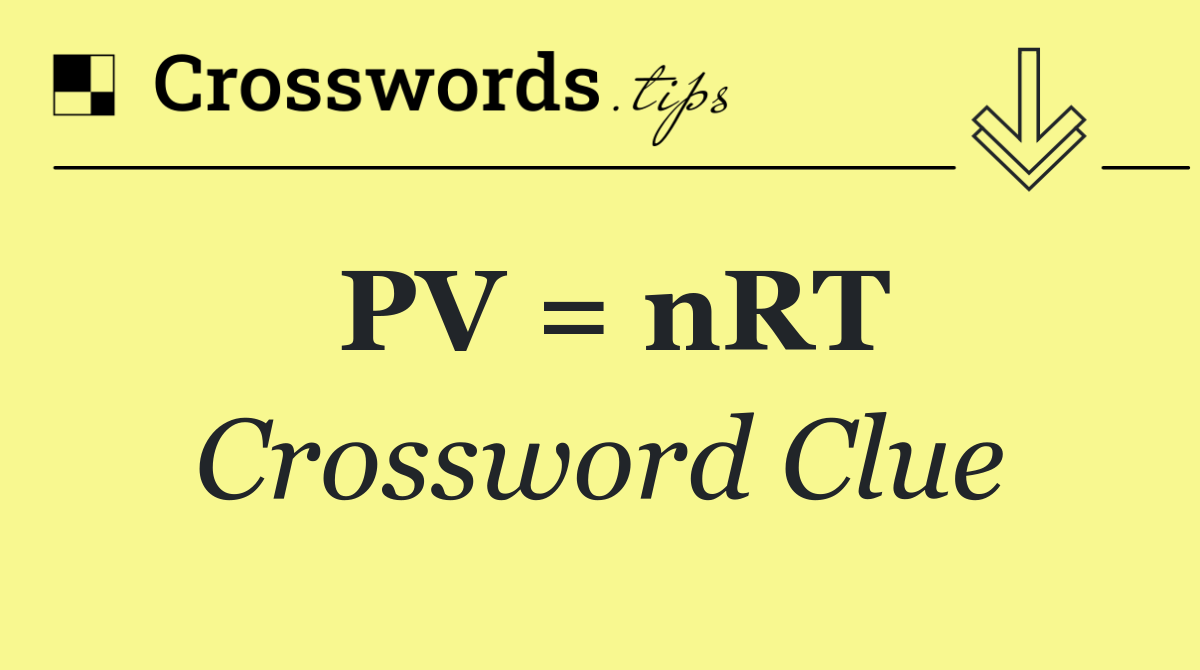 PV = nRT