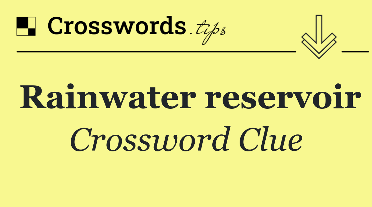 Rainwater reservoir