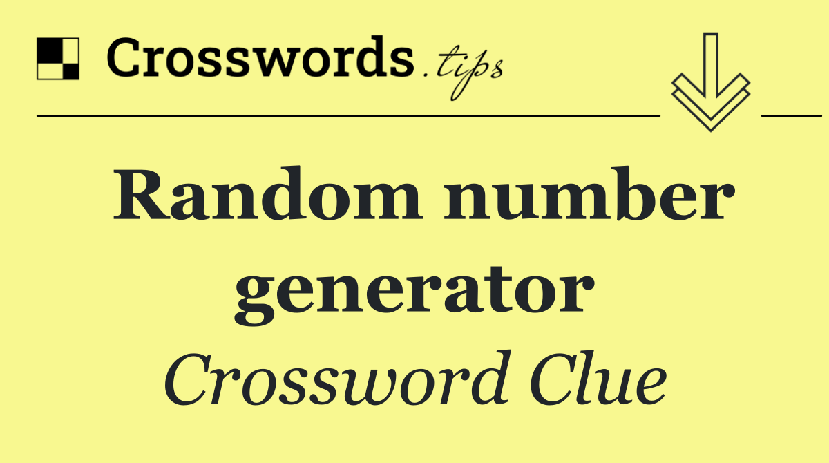 Random number generator