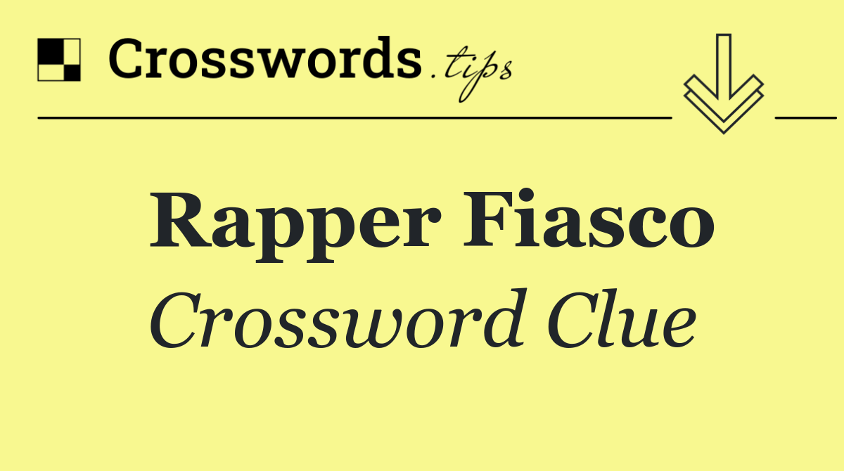 Rapper Fiasco