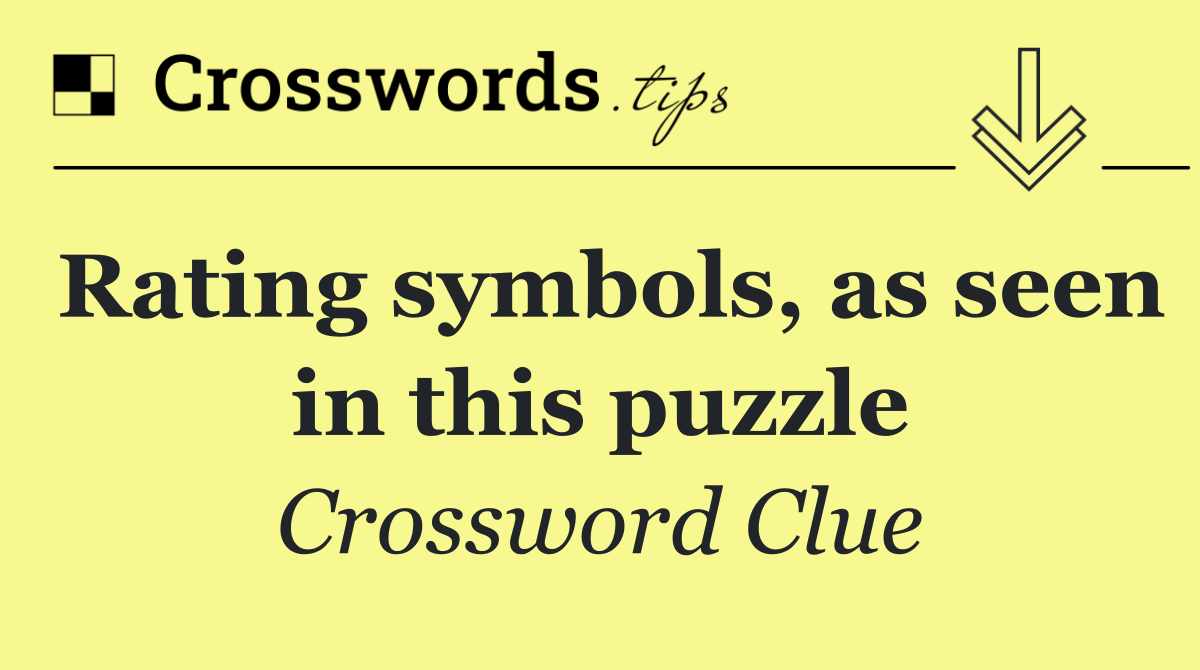 Rating symbols, as seen in this puzzle