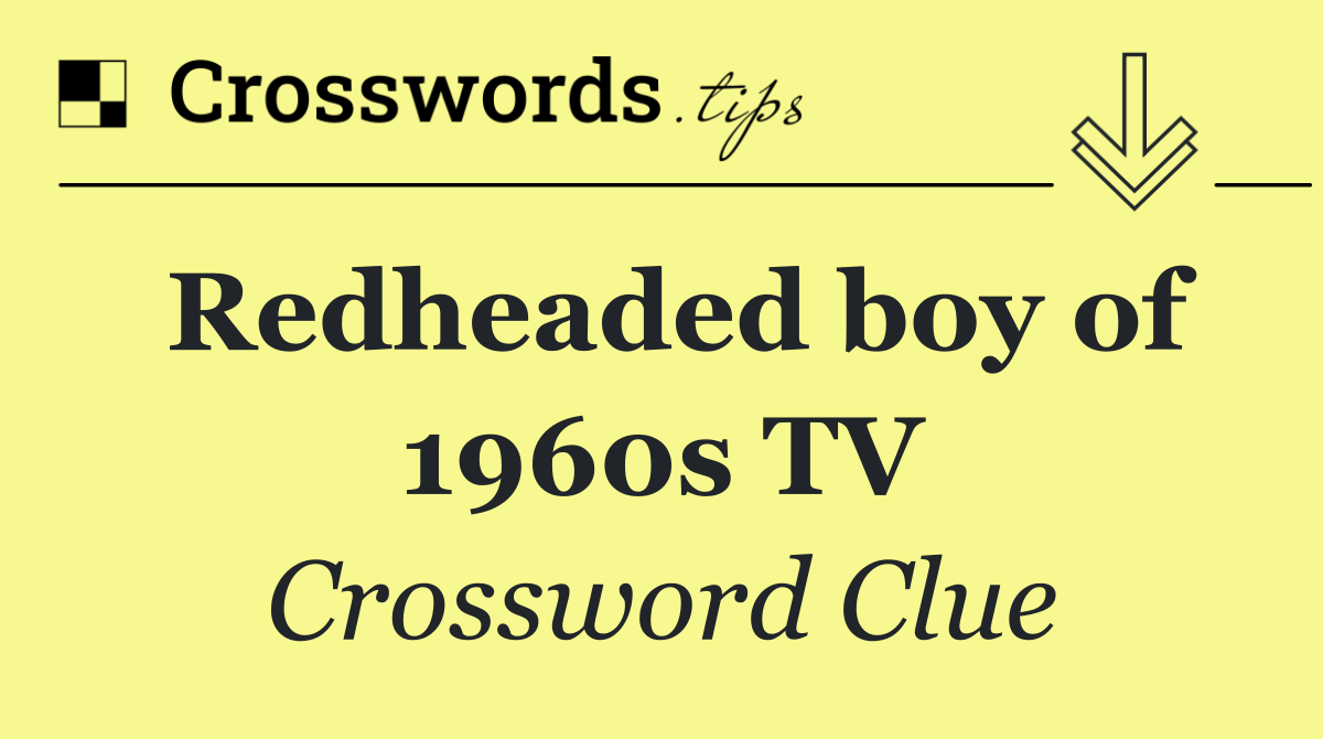 Redheaded boy of 1960s TV