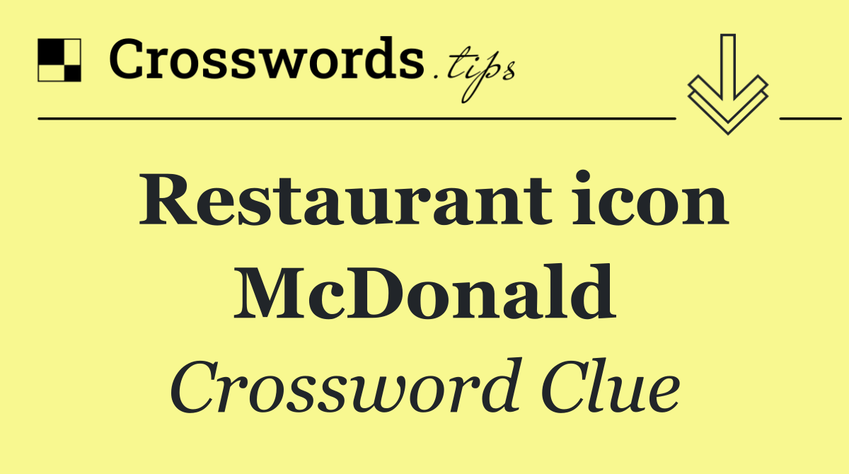 Restaurant icon McDonald