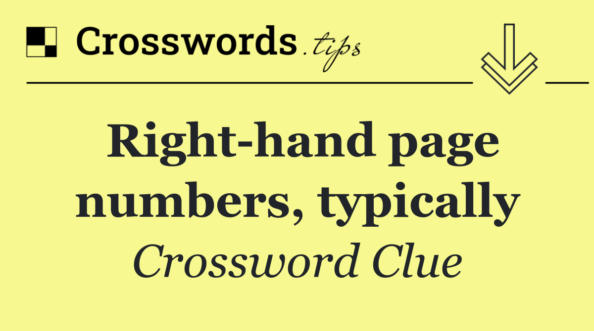 Right hand page numbers, typically
