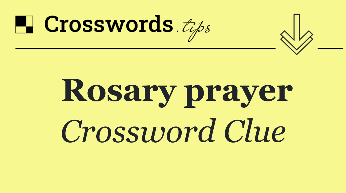 Rosary prayer