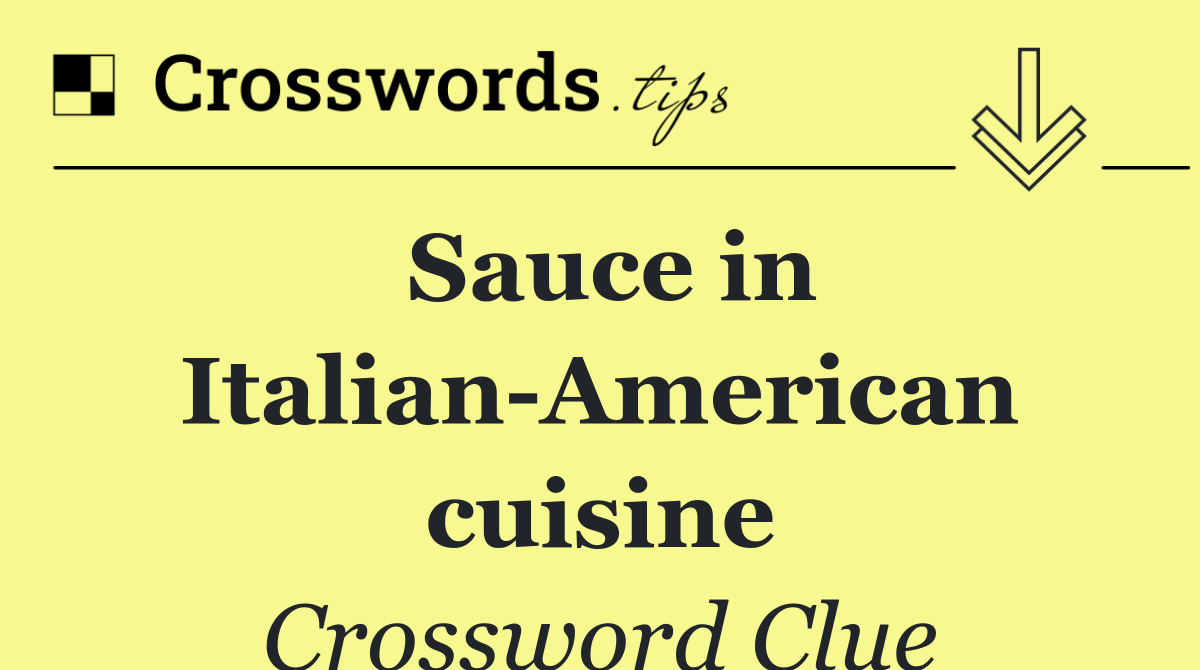 Sauce in Italian American cuisine