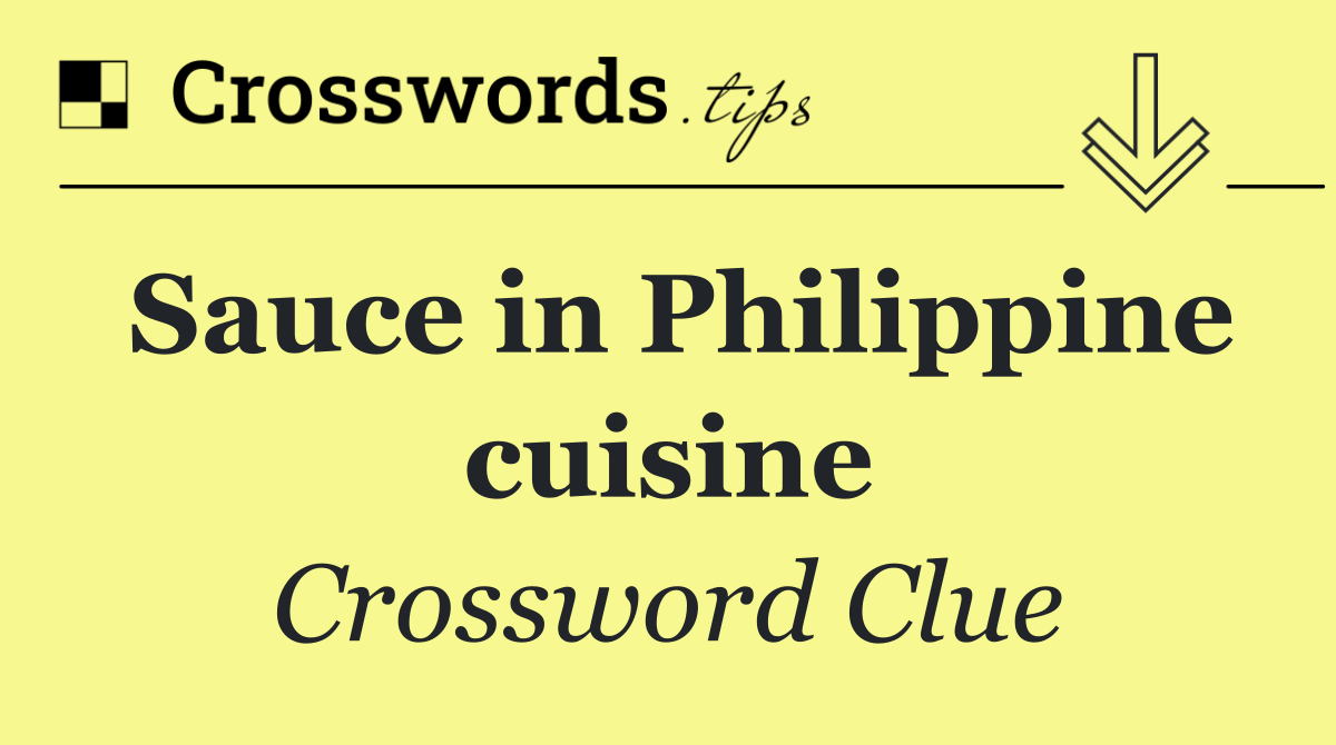 Sauce in Philippine cuisine