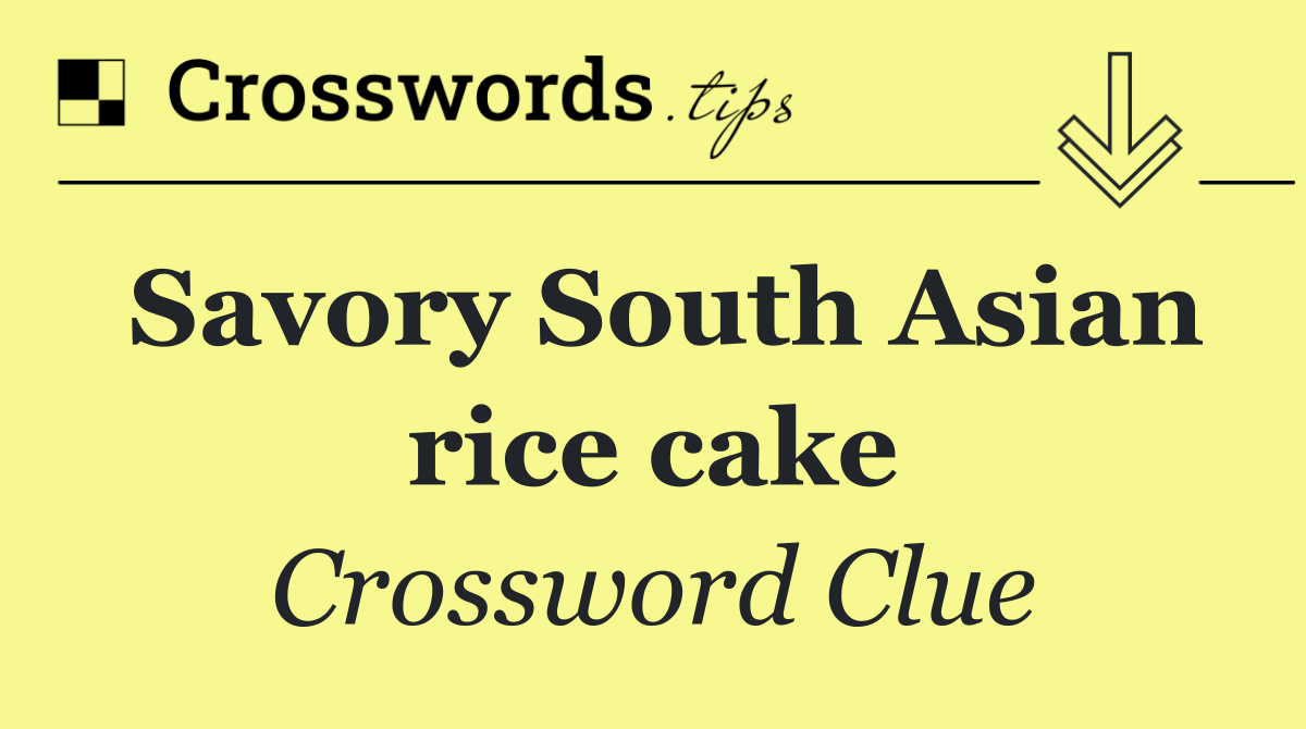 Savory South Asian rice cake