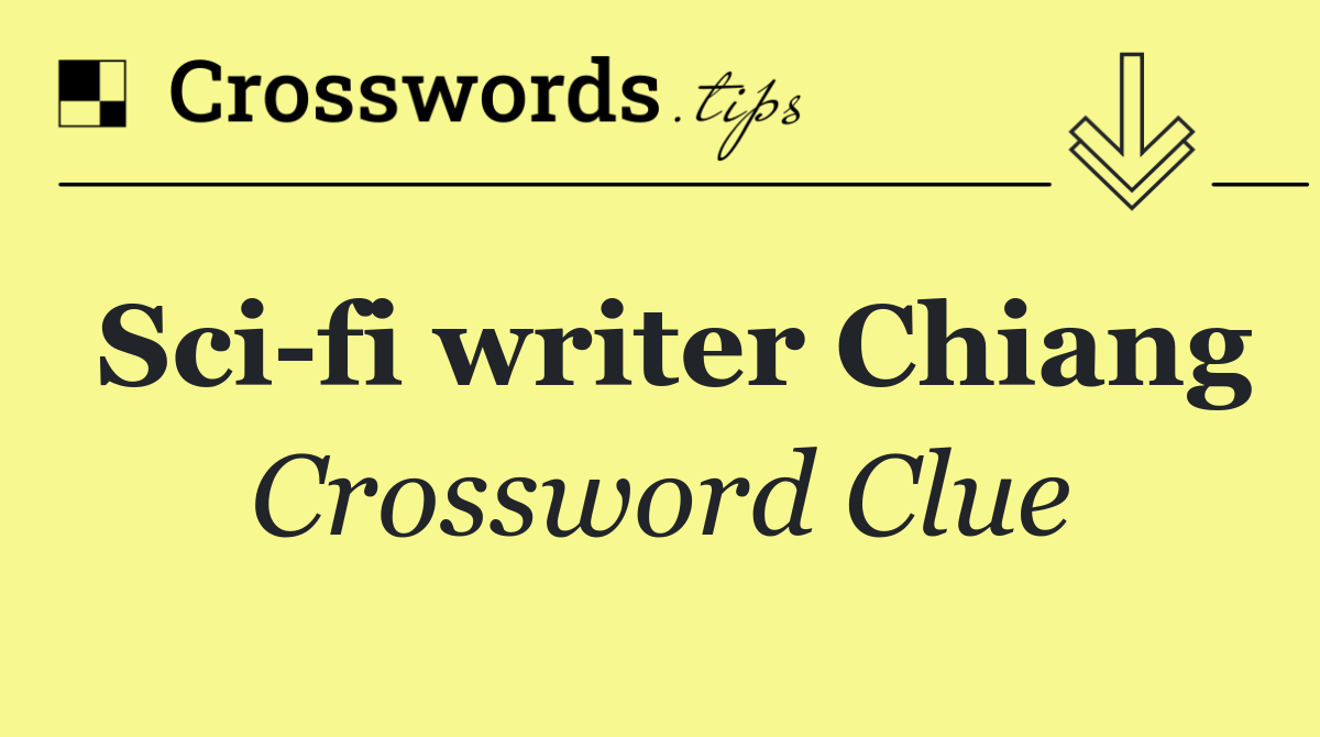 Sci fi writer Chiang