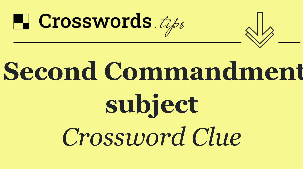 Second Commandment subject