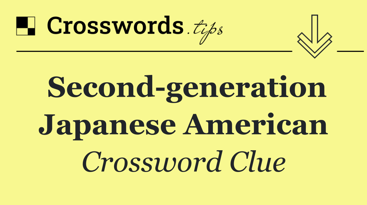 Second generation Japanese American