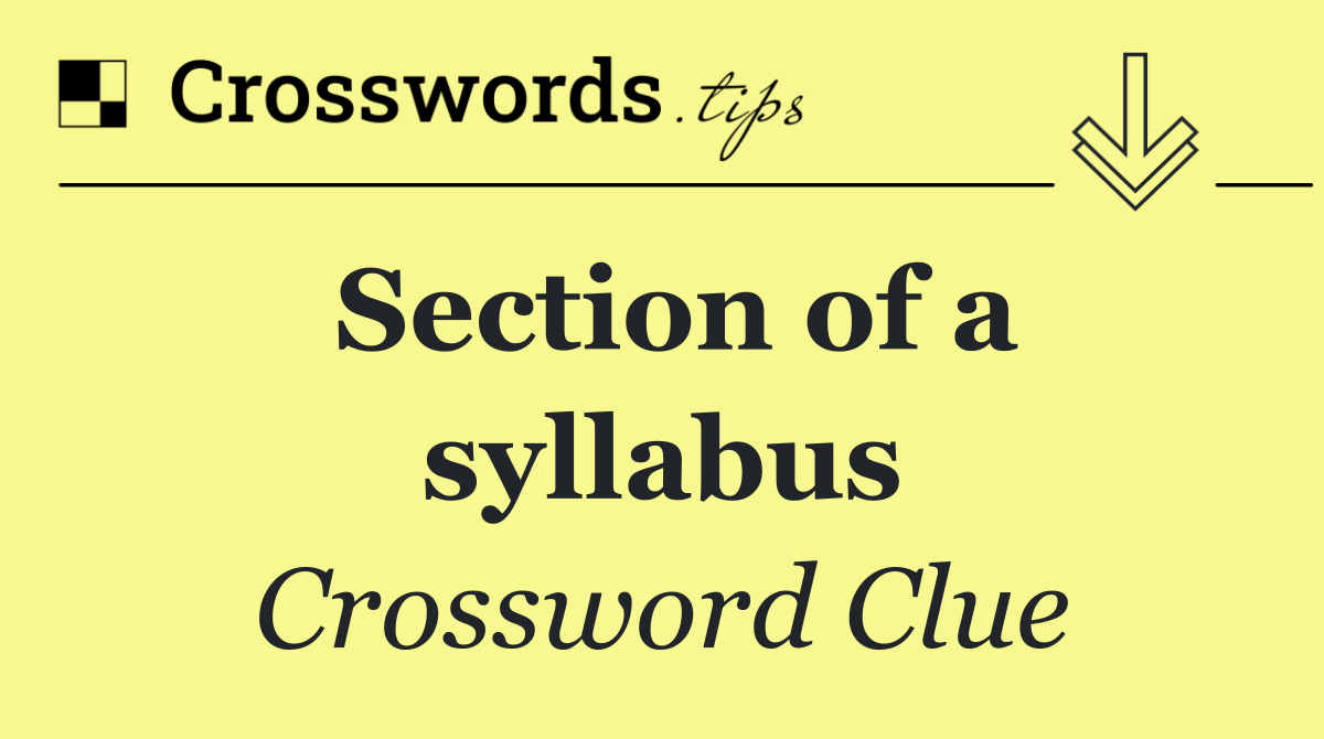 Section of a syllabus