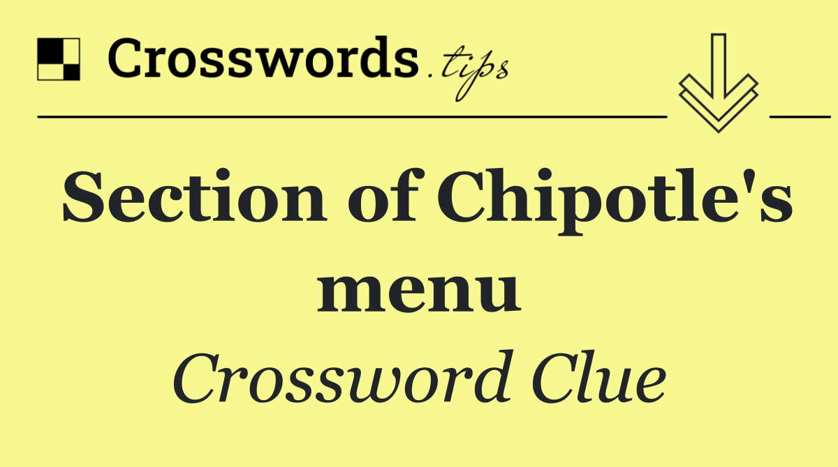 Section of Chipotle's menu
