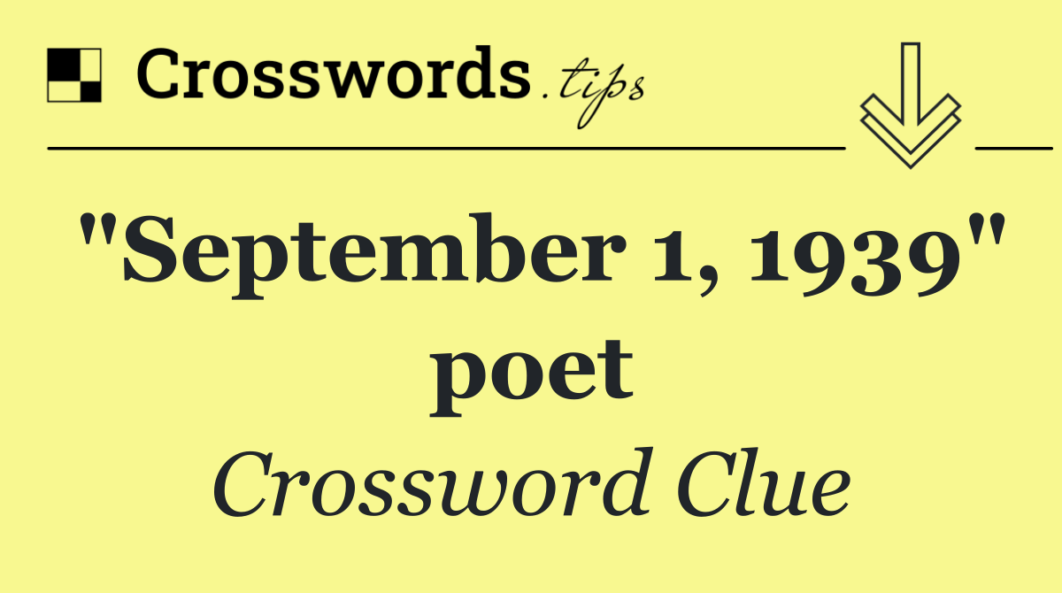 "September 1, 1939" poet