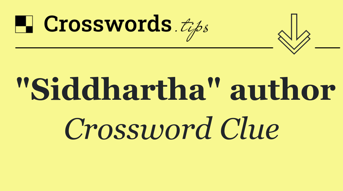 "Siddhartha" author