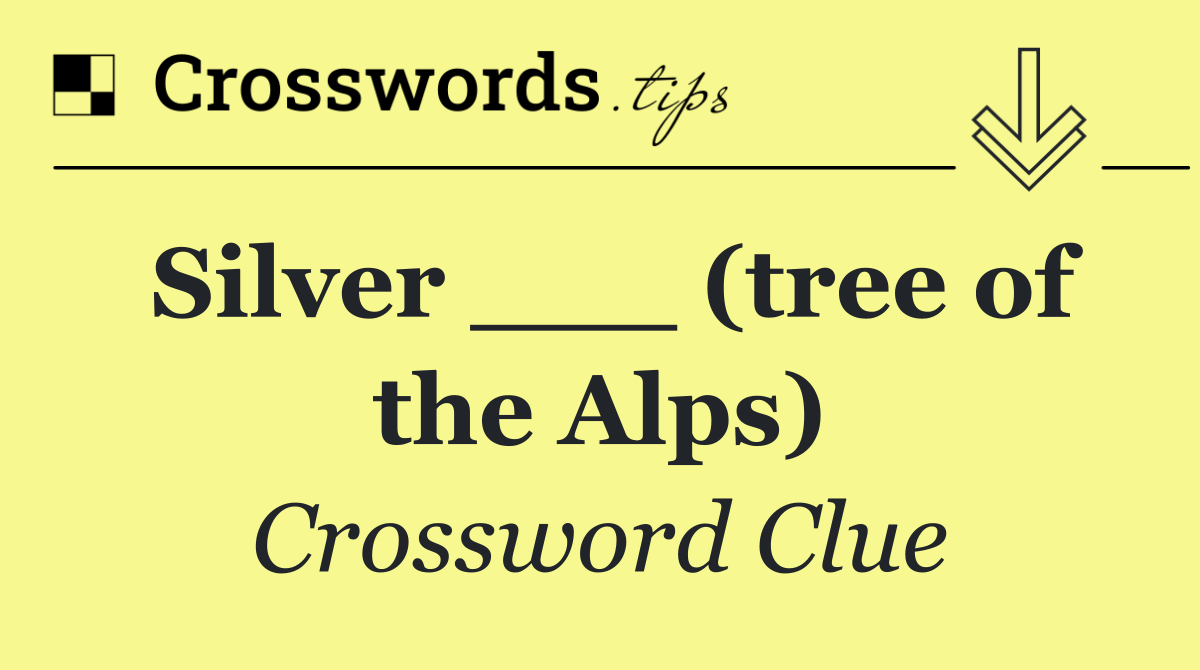 Silver ___ (tree of the Alps)