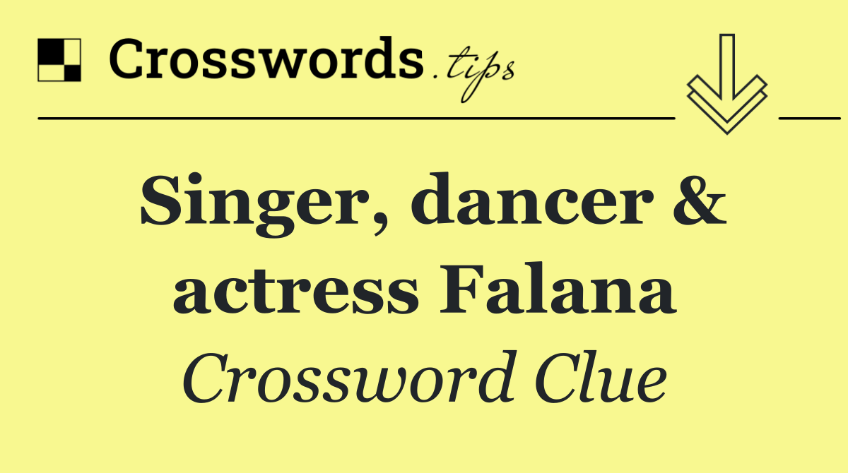 Singer, dancer & actress Falana