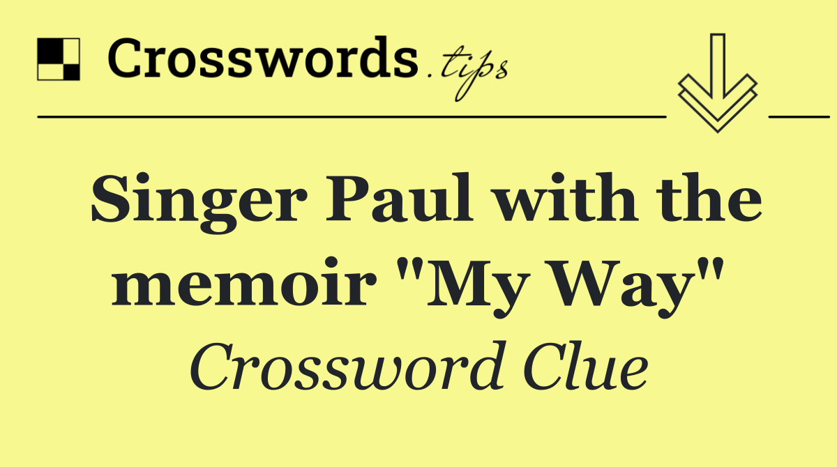 Singer Paul with the memoir "My Way"