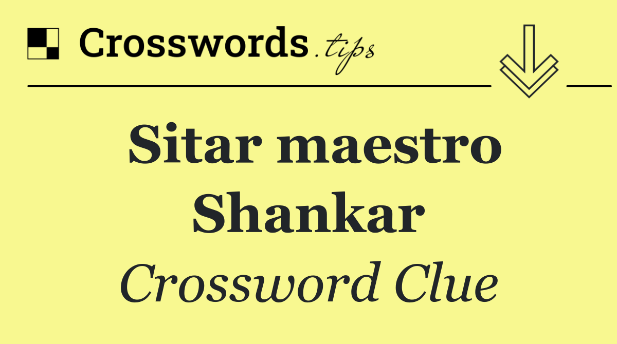 Sitar maestro Shankar