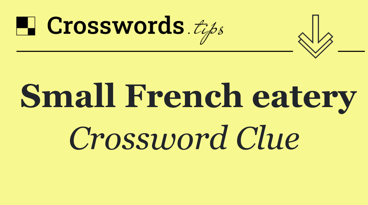 Small French eatery