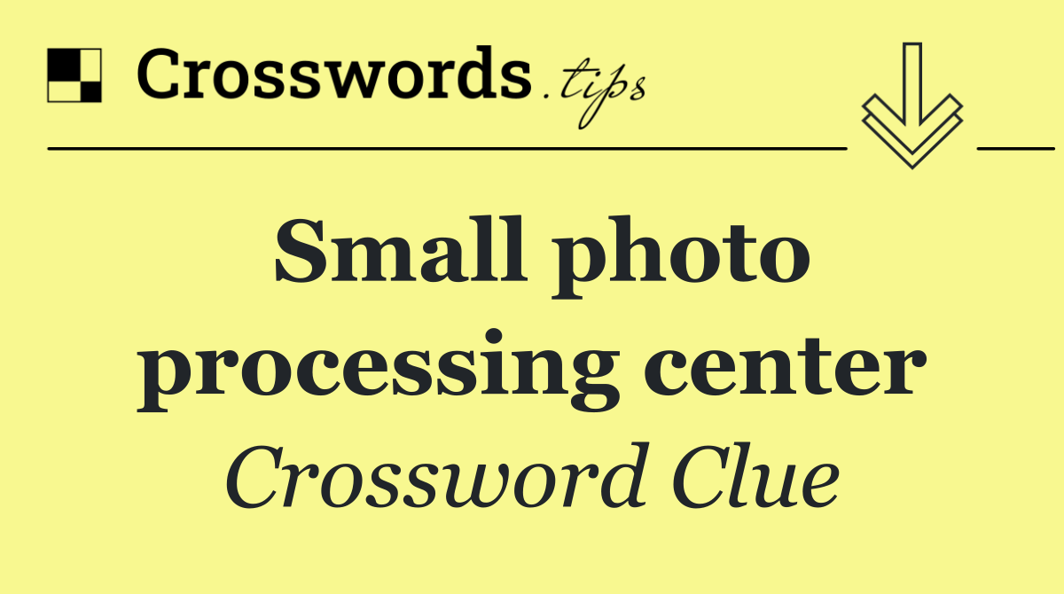 Small photo processing center