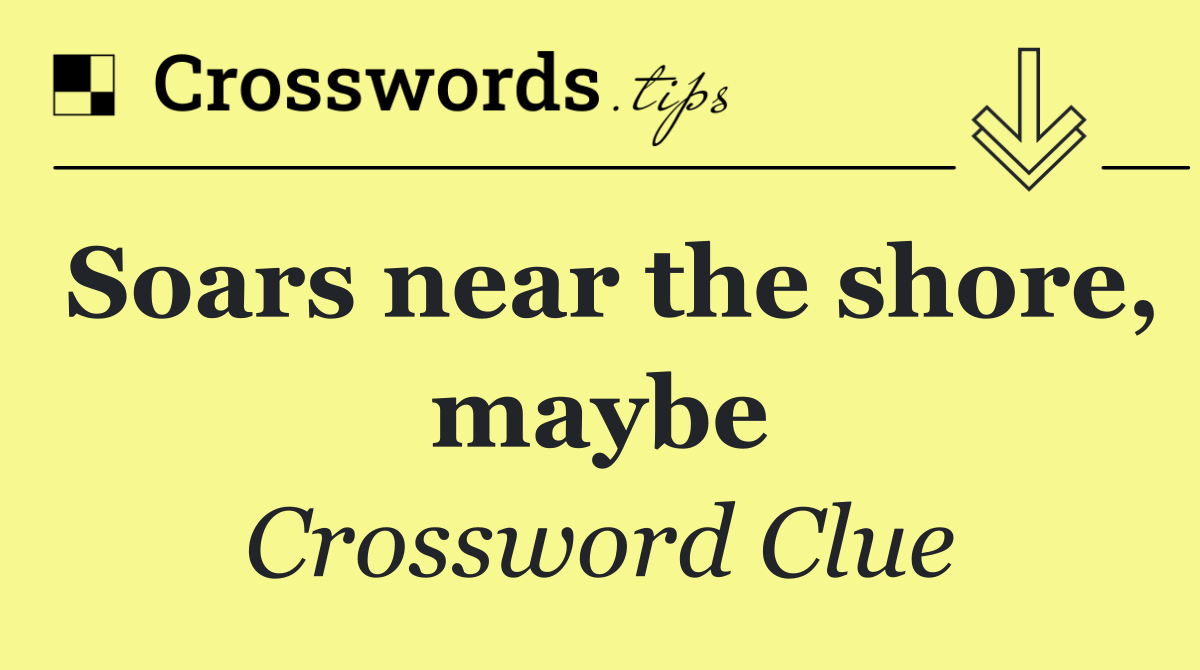 Soars near the shore, maybe