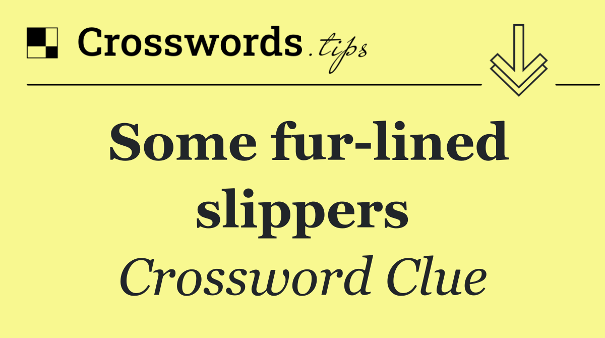 Some fur lined slippers