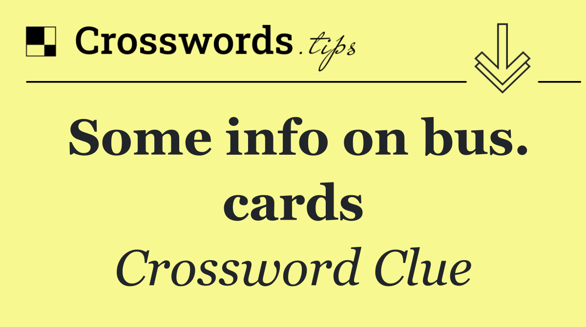 Some info on bus. cards