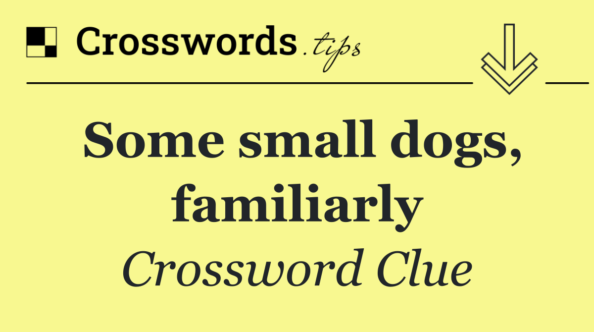 Some small dogs, familiarly