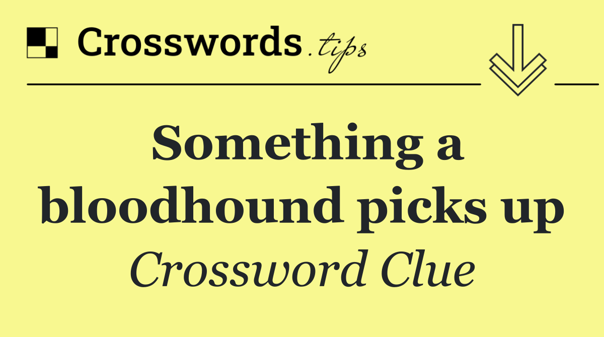Something a bloodhound picks up