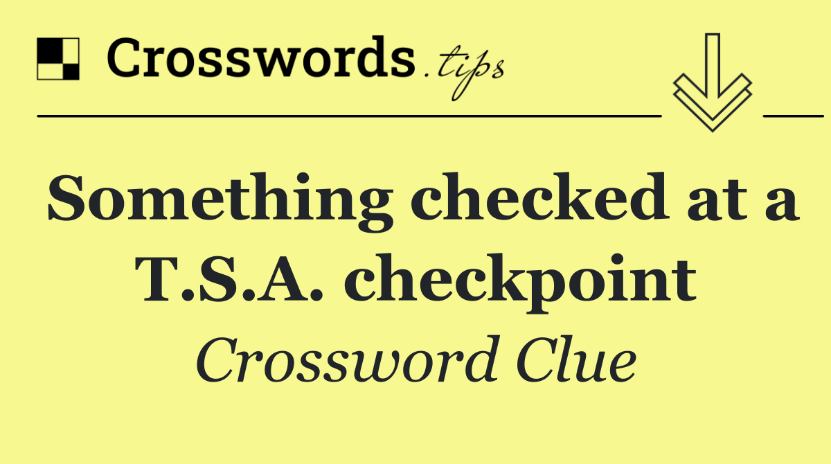 Something checked at a T.S.A. checkpoint