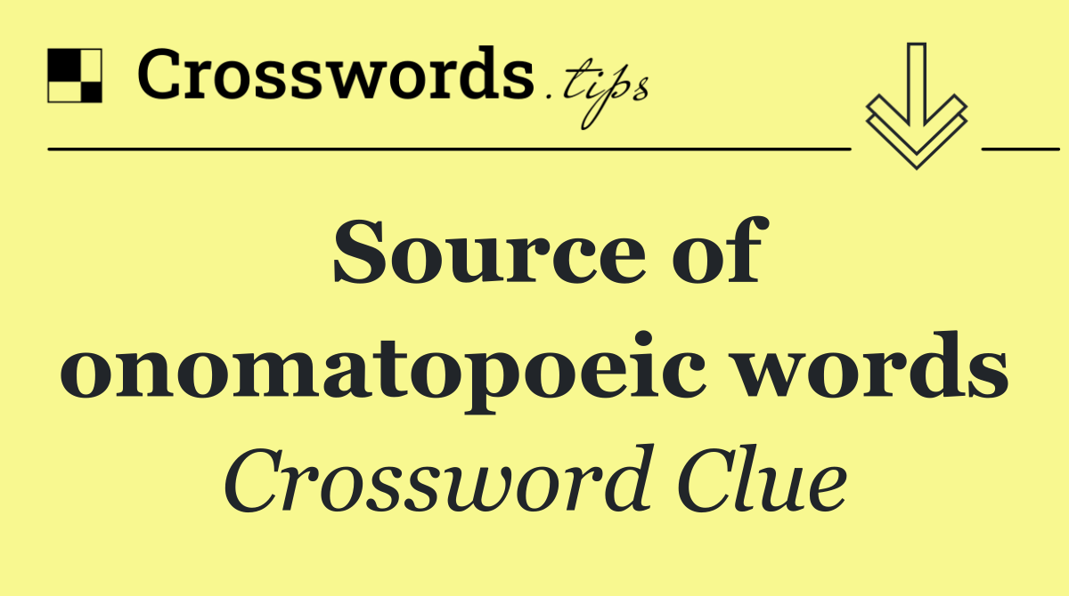 Source of onomatopoeic words