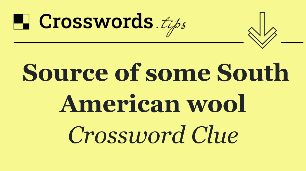 Source of some South American wool