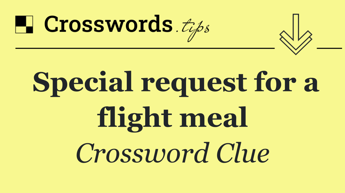 Special request for a flight meal