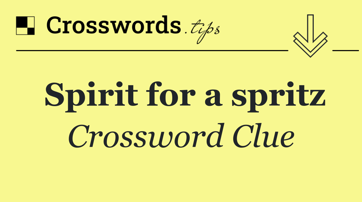 Spirit for a spritz