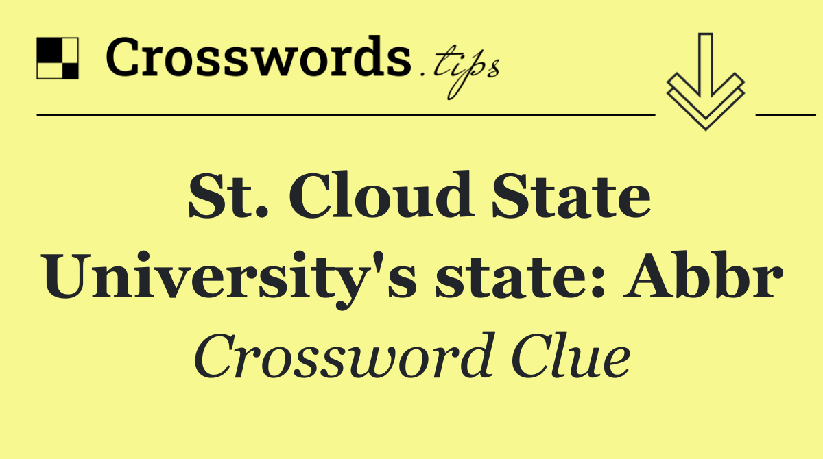 St. Cloud State University's state: Abbr