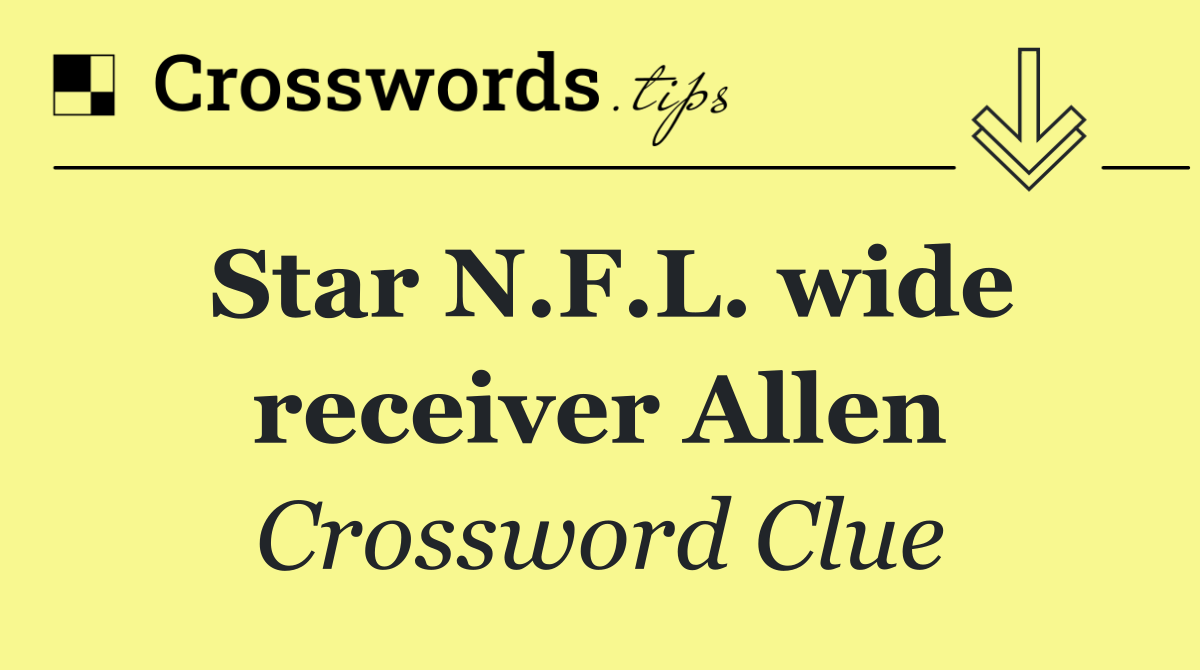 Star N.F.L. wide receiver Allen