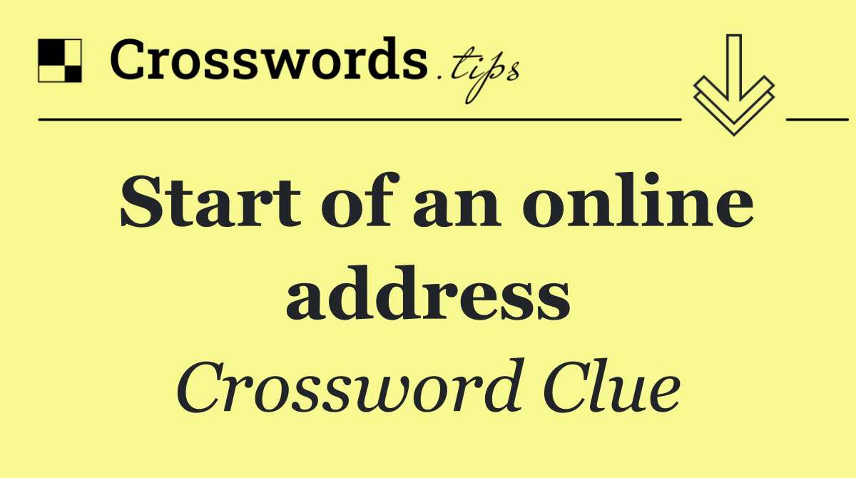 Start of an online address