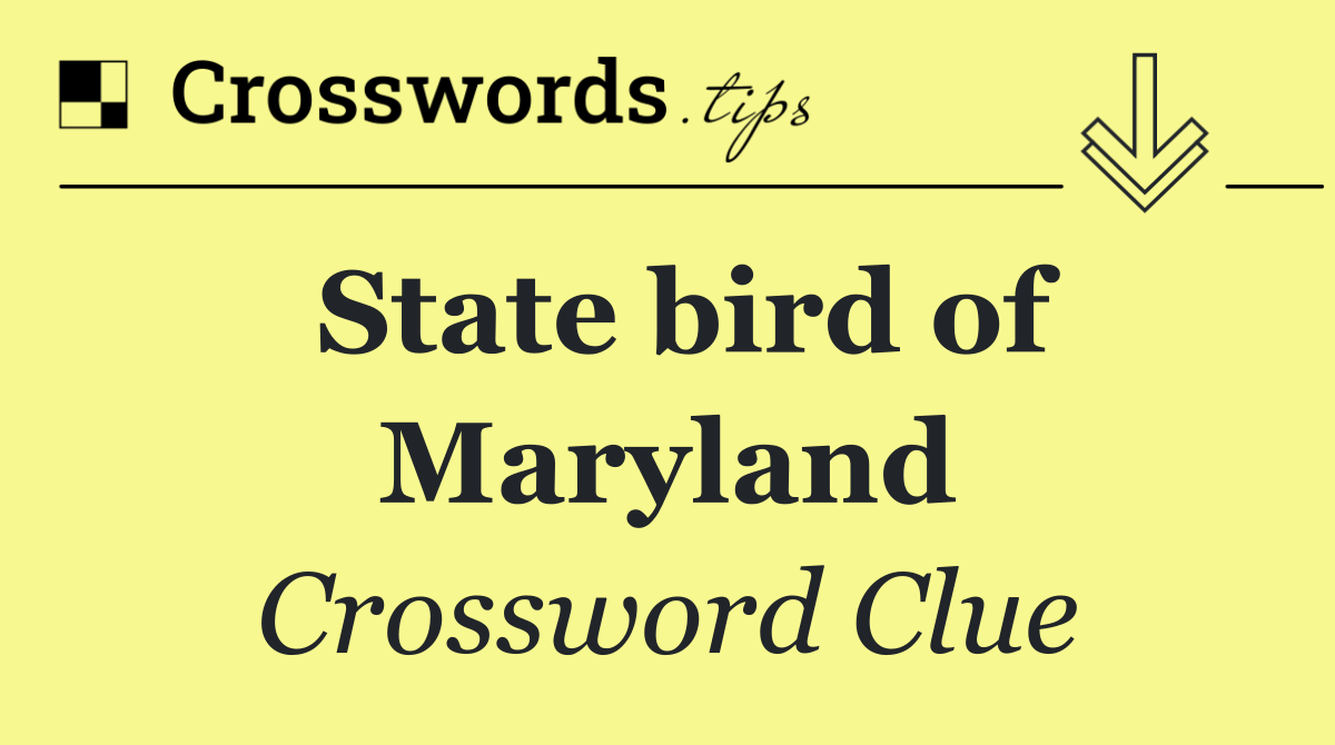 State bird of Maryland