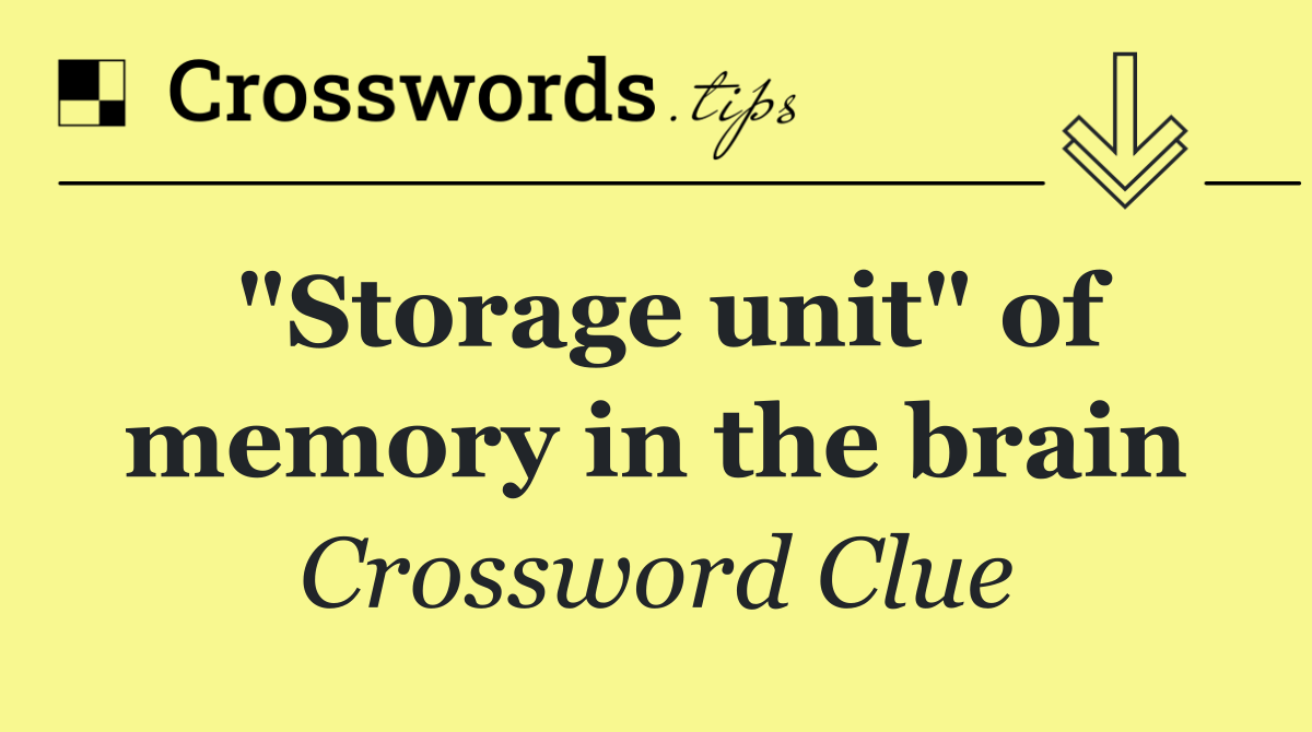 "Storage unit" of memory in the brain