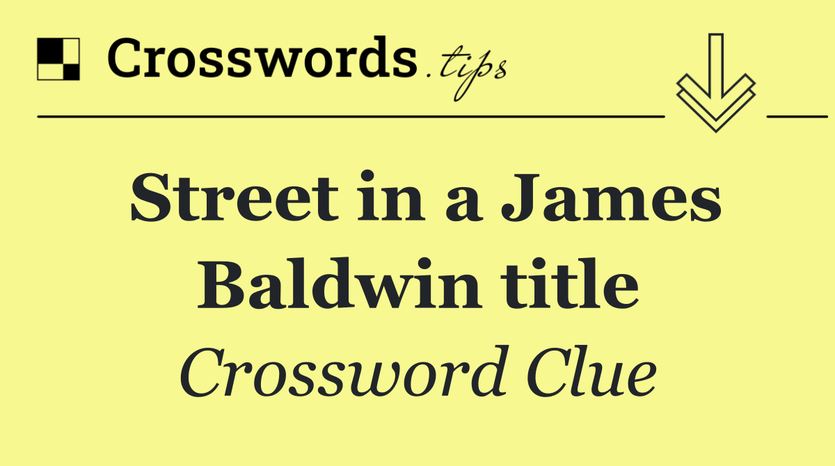 Street in a James Baldwin title