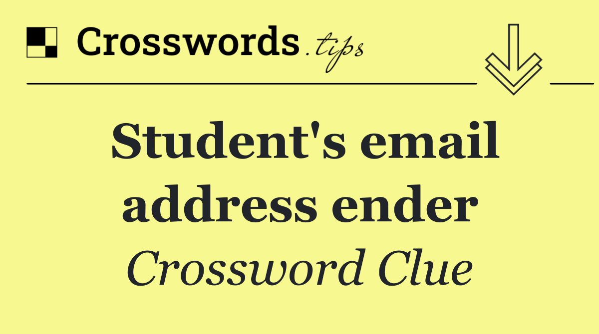 Student's email address ender