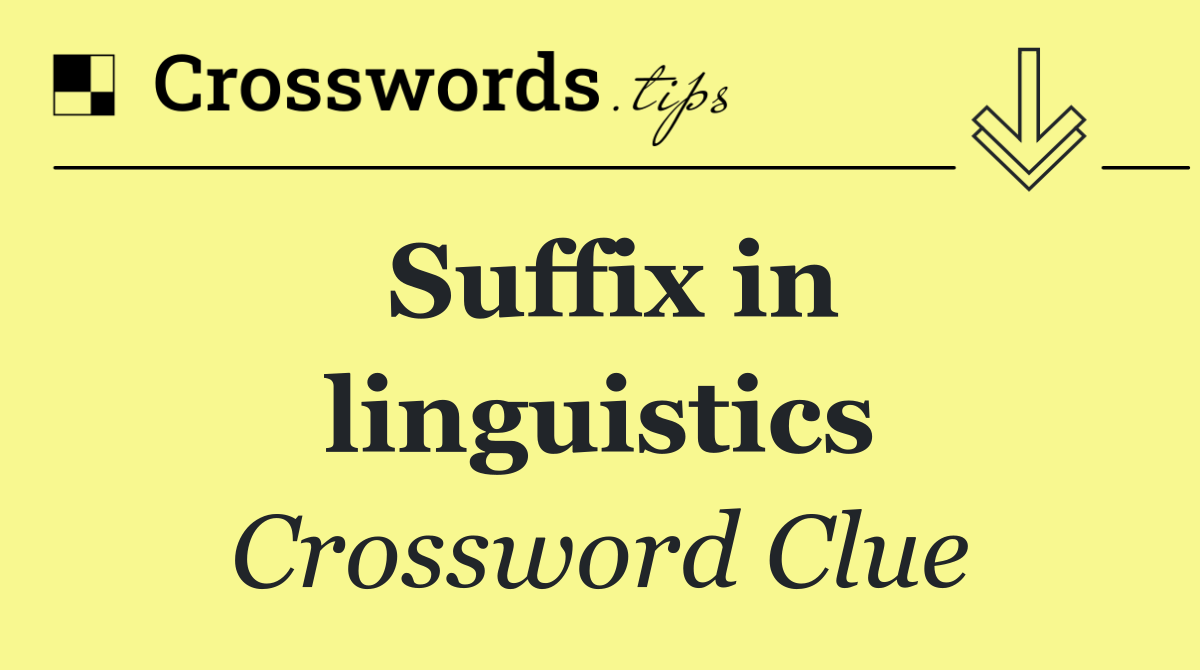Suffix in linguistics