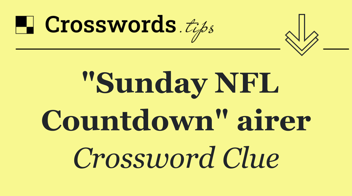 "Sunday NFL Countdown" airer