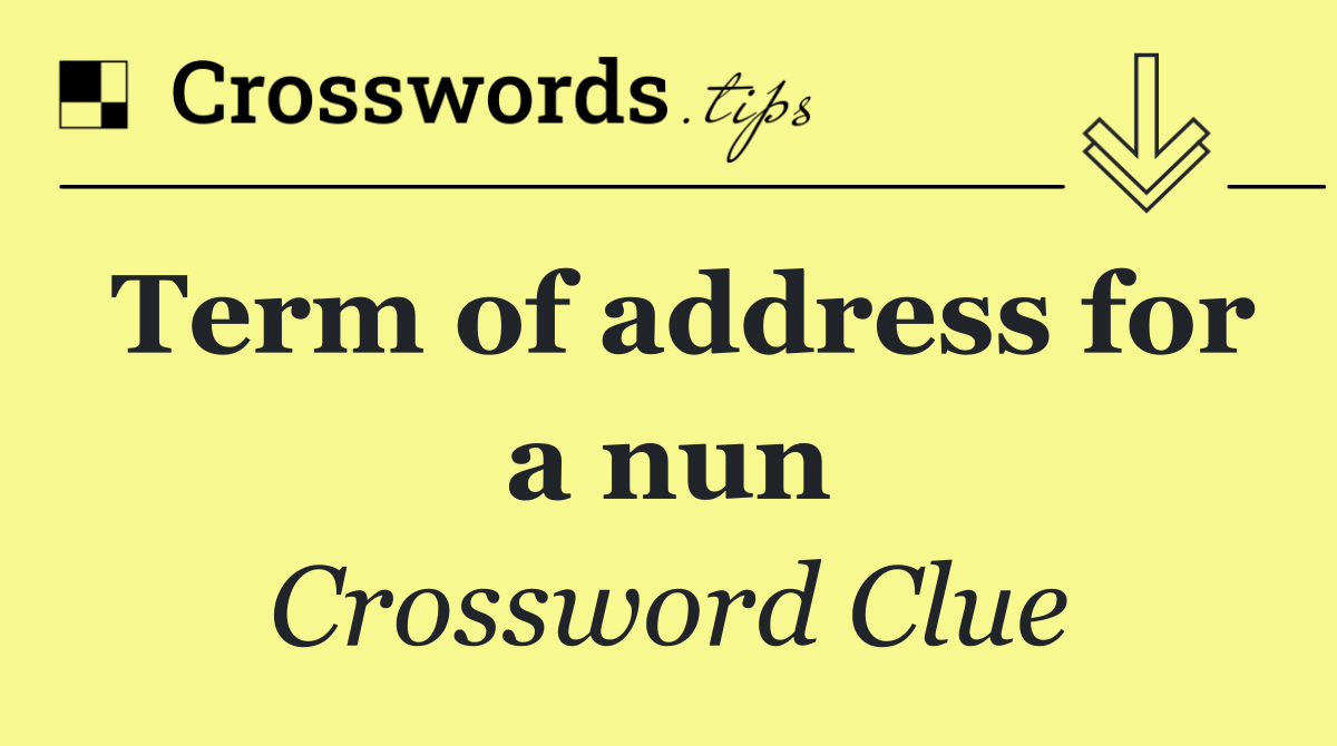 Term of address for a nun