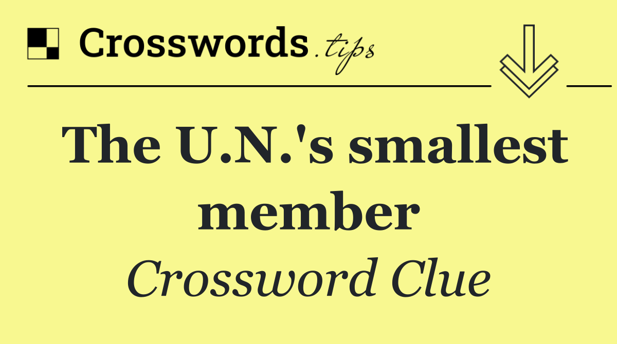 The U.N.'s smallest member